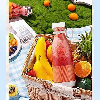 Portable Usb Juicer Bottle Mixer Blender Smoothie Maker Grinder With 4 Stainless Steel Blades 2000Mah 350Ml For Fruits