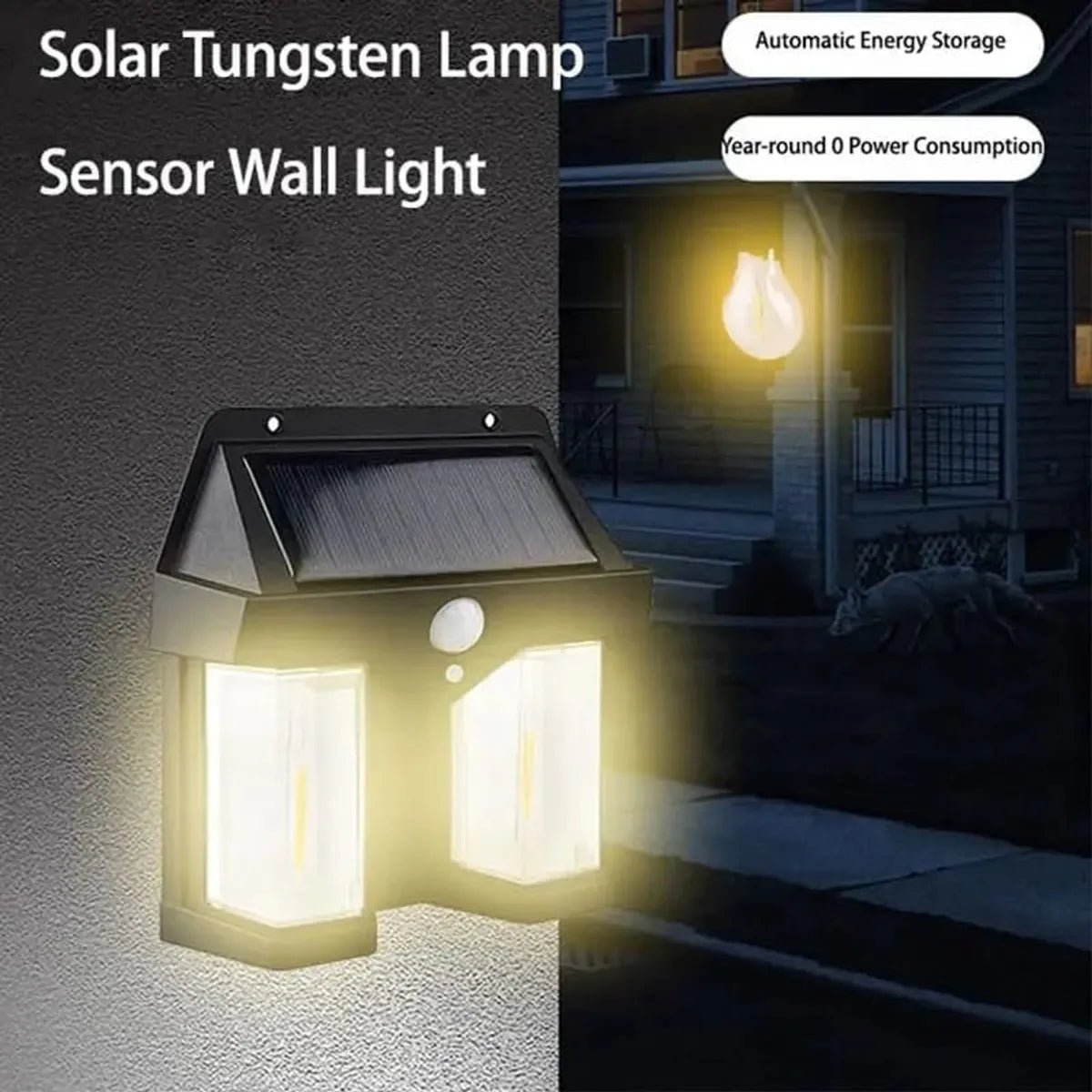 Stylish Solar Wall Lamp with Motion Sensor & 2 Lightining Modes