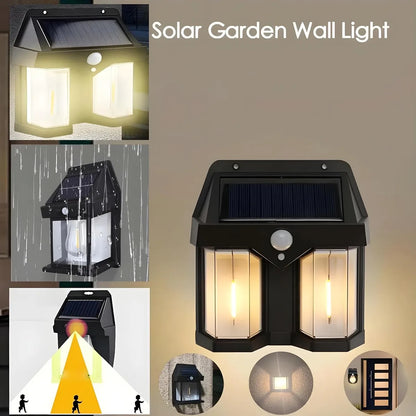 Stylish Solar Wall Lamp with Motion Sensor & 2 Lightining Modes