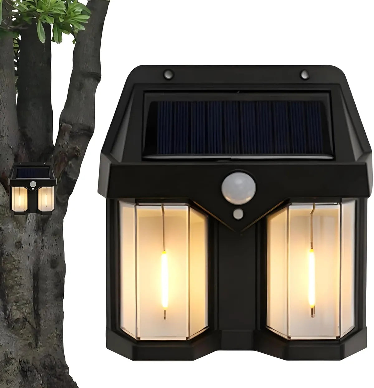 Stylish Solar Wall Lamp with Motion Sensor & 2 Lightining Modes