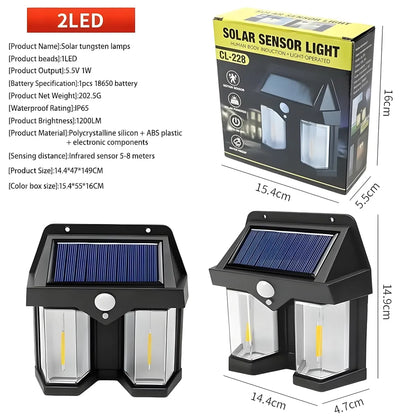 Stylish Solar Wall Lamp with Motion Sensor & 2 Lightining Modes