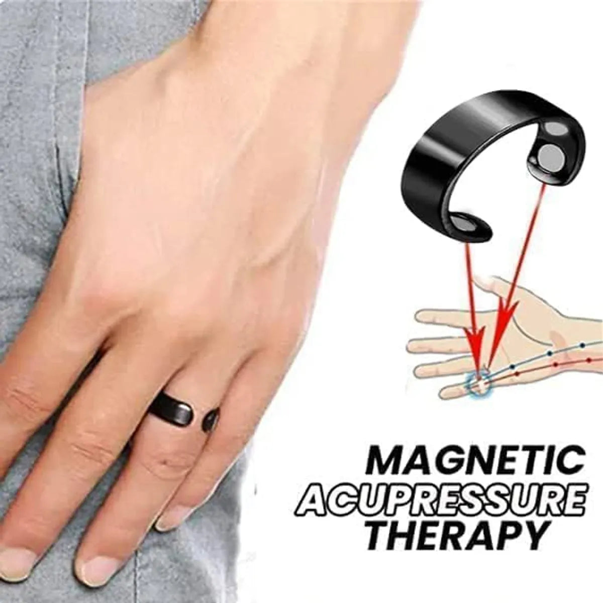 Blood Sugar Control Ring - Magnetic Health Ring, Adjustable Opening, Therapeutic Magnetic Rings for Blood Flow, Arthritis, and Joint Pain Relief | PACK OF 2