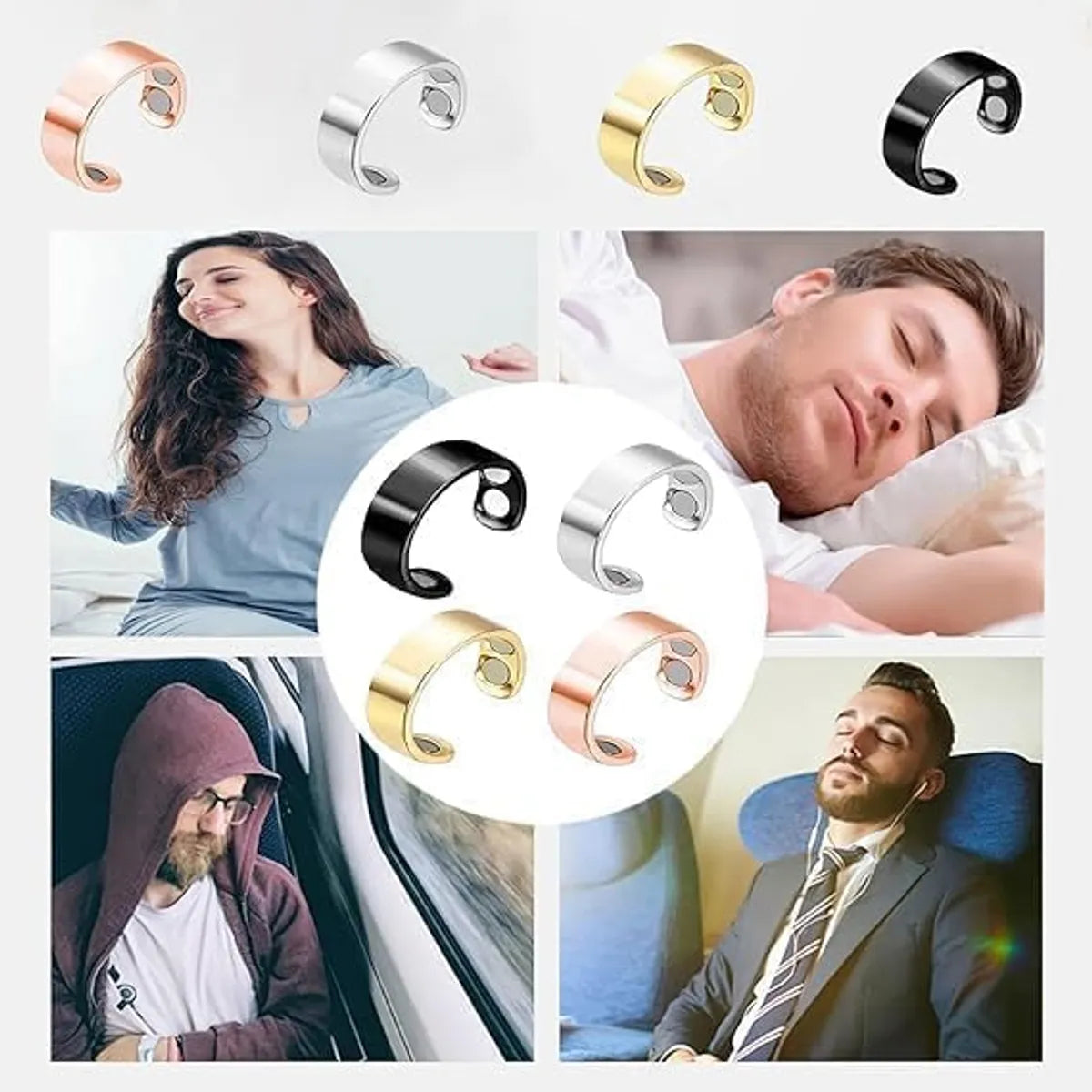 Blood Sugar Control Ring - Magnetic Health Ring, Adjustable Opening, Therapeutic Magnetic Rings for Blood Flow, Arthritis, and Joint Pain Relief | PACK OF 2